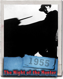 Robert Mitchum is Harry Powell in The Night of the Hunter