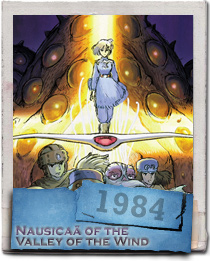 Movie artwork for the 1984 Hayao Miyazaki anime Kaze no tani no Naushika